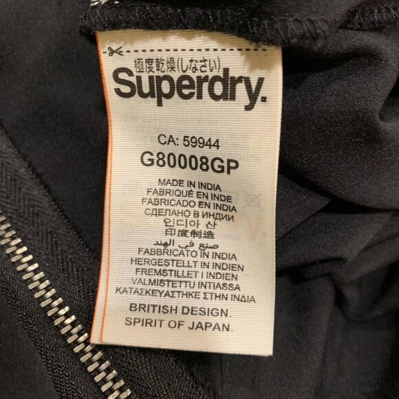 Superdry 54 Women SZ. Medium Black Front Zip Mesh Lined Sleeveless Mini Dress - Picture 4 of 5